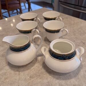 Royal Doulton “Biltmore” teacups, sugar and creamer